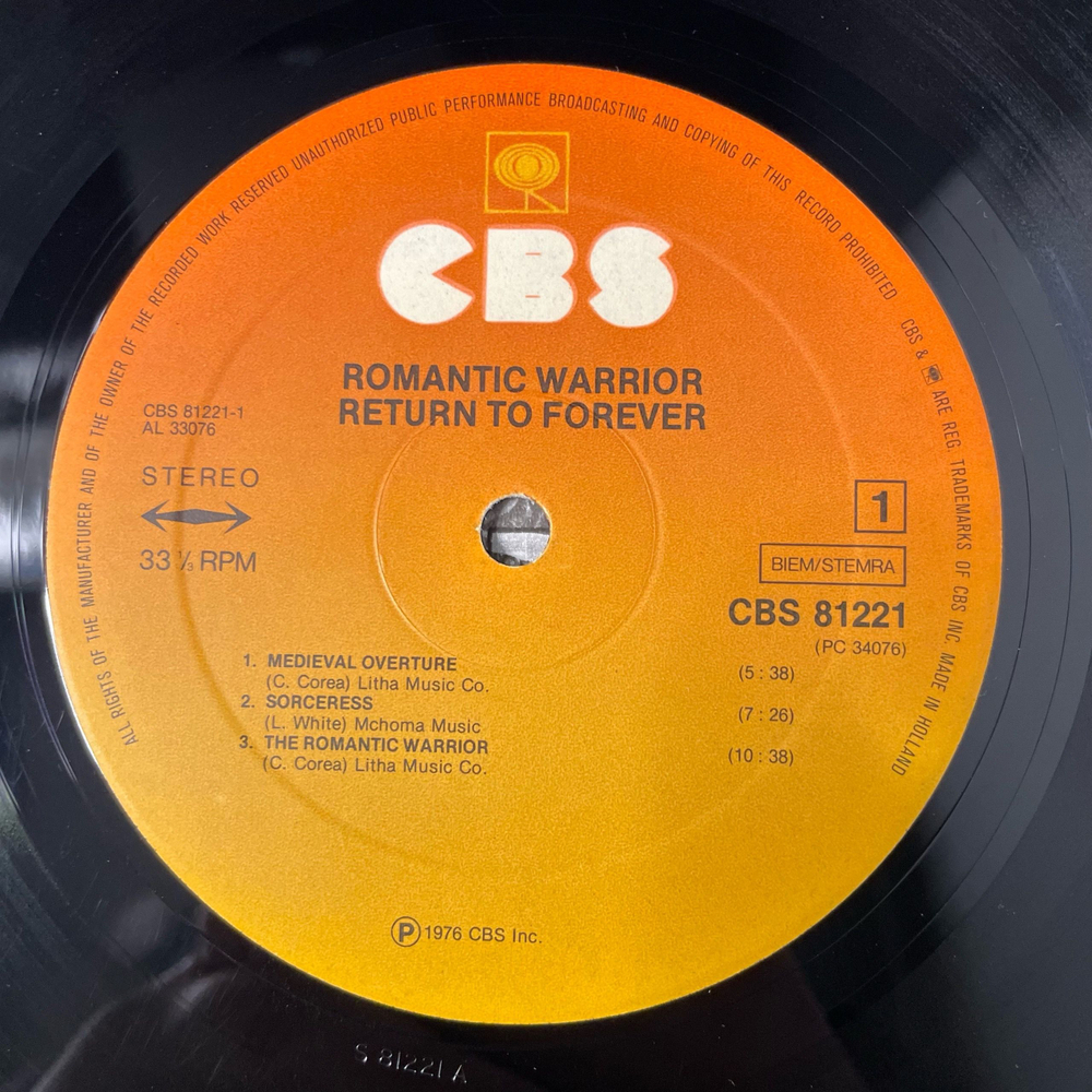 Винтажная виниловая пластинка LP Return To Forever Romantic Warrior (Нидерланды 1976)