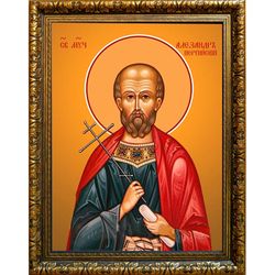 Александр Пергийский (Памфилийский), земледелец мученик. Икона на холсте.