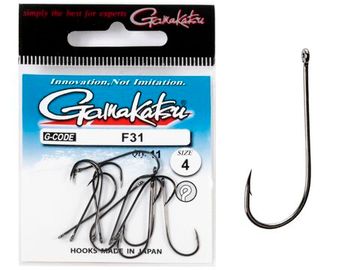 Крючки Gamakatsu F31 NEW LABEL HOOKS BLACK разм. 04 11шт.