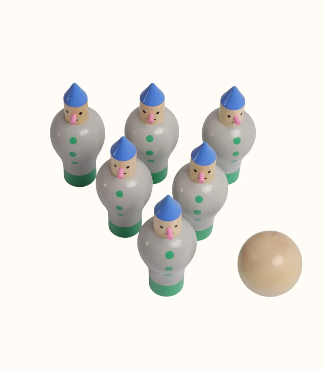 Набор – Кегли, серый | Kotok toys