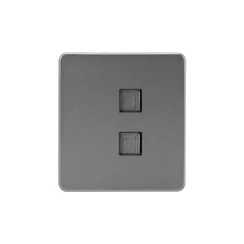 Розетка компьютерная двойная RJ45+RJ45 Cat 6 KRANZ Miele Round Титан KR-78-0725-2