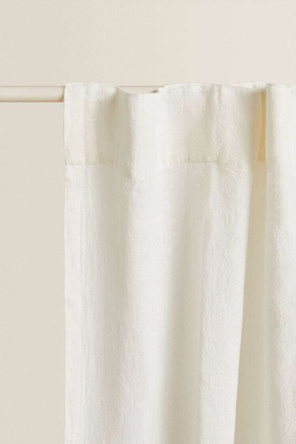 ZARA HOME БЕЛАЯ ЛЬНЯНАЯ ЗАНАВЕСКА,  БЕЛЫЙ
