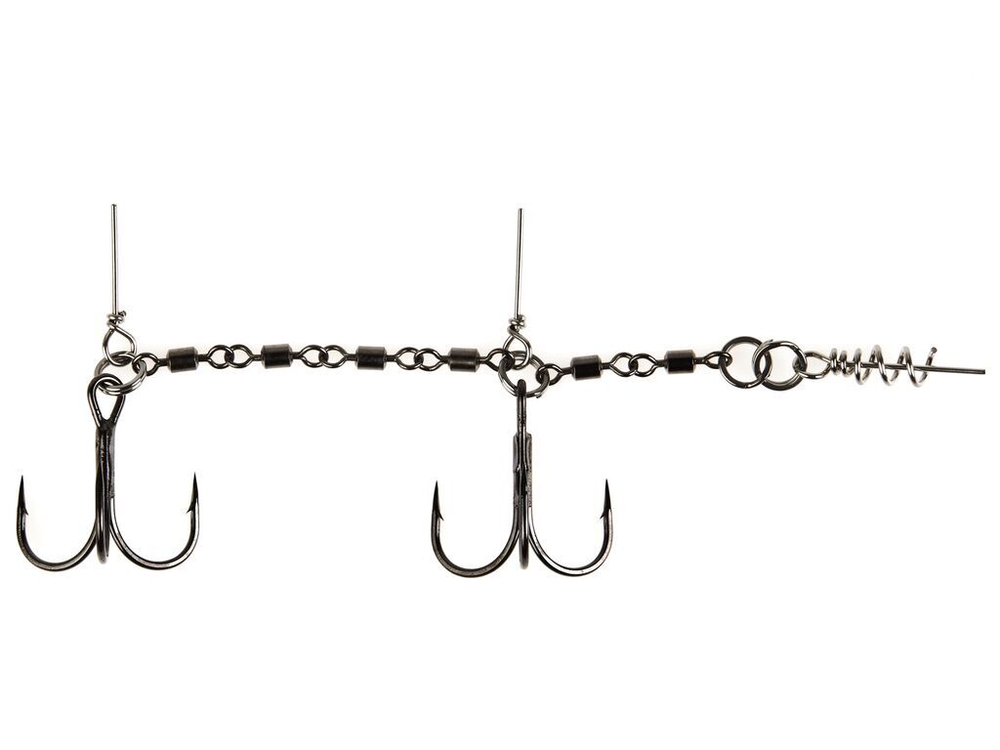 Остнаска стал. Lucky John STINGER POWER CHAIN 3,5+8,0cm, оснащ. тройниками №03/0+№3/0 1шт.