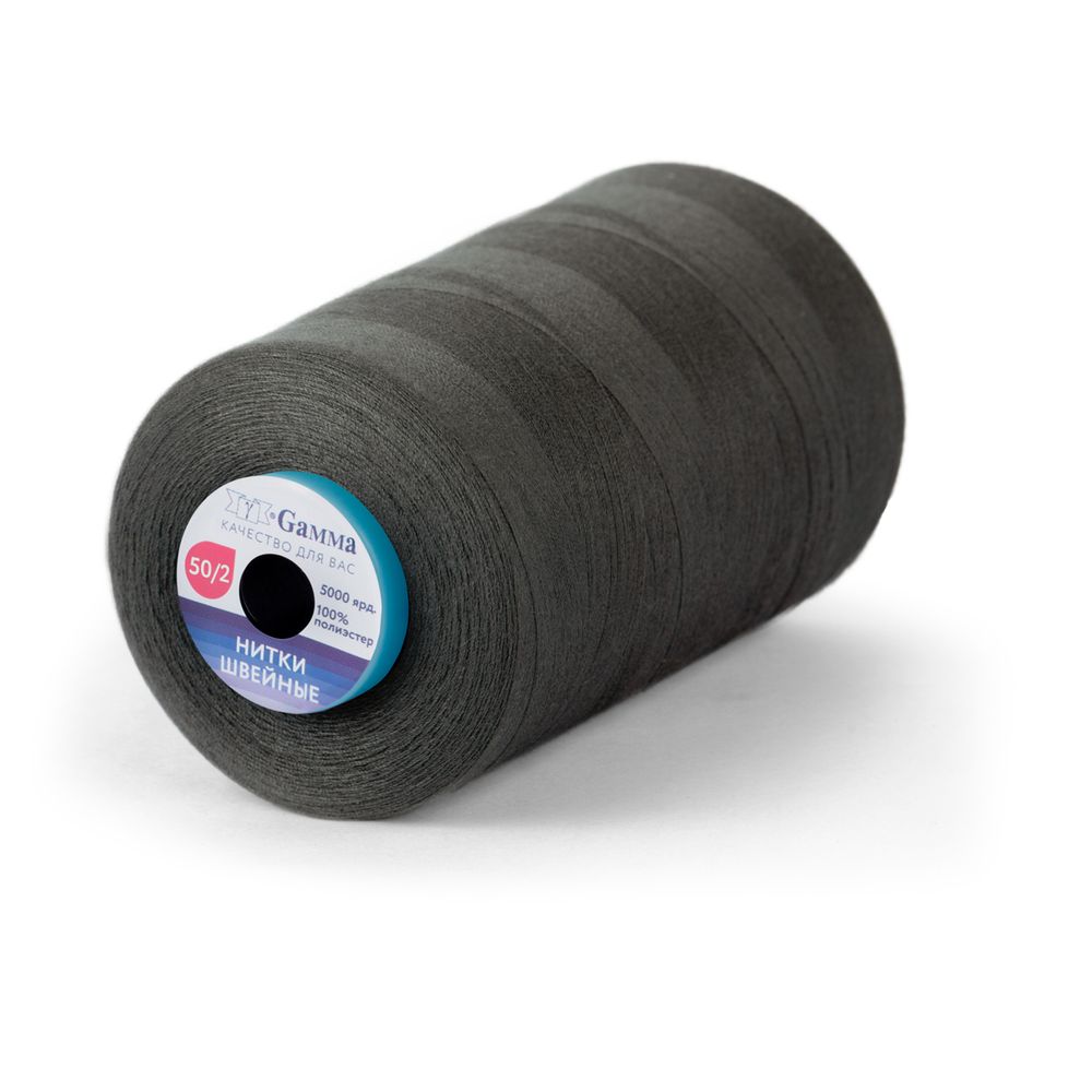 Нитки универсальные Gamma 50/2, 4570 м (5000 ярд) / 1 кат., 347 т.серый