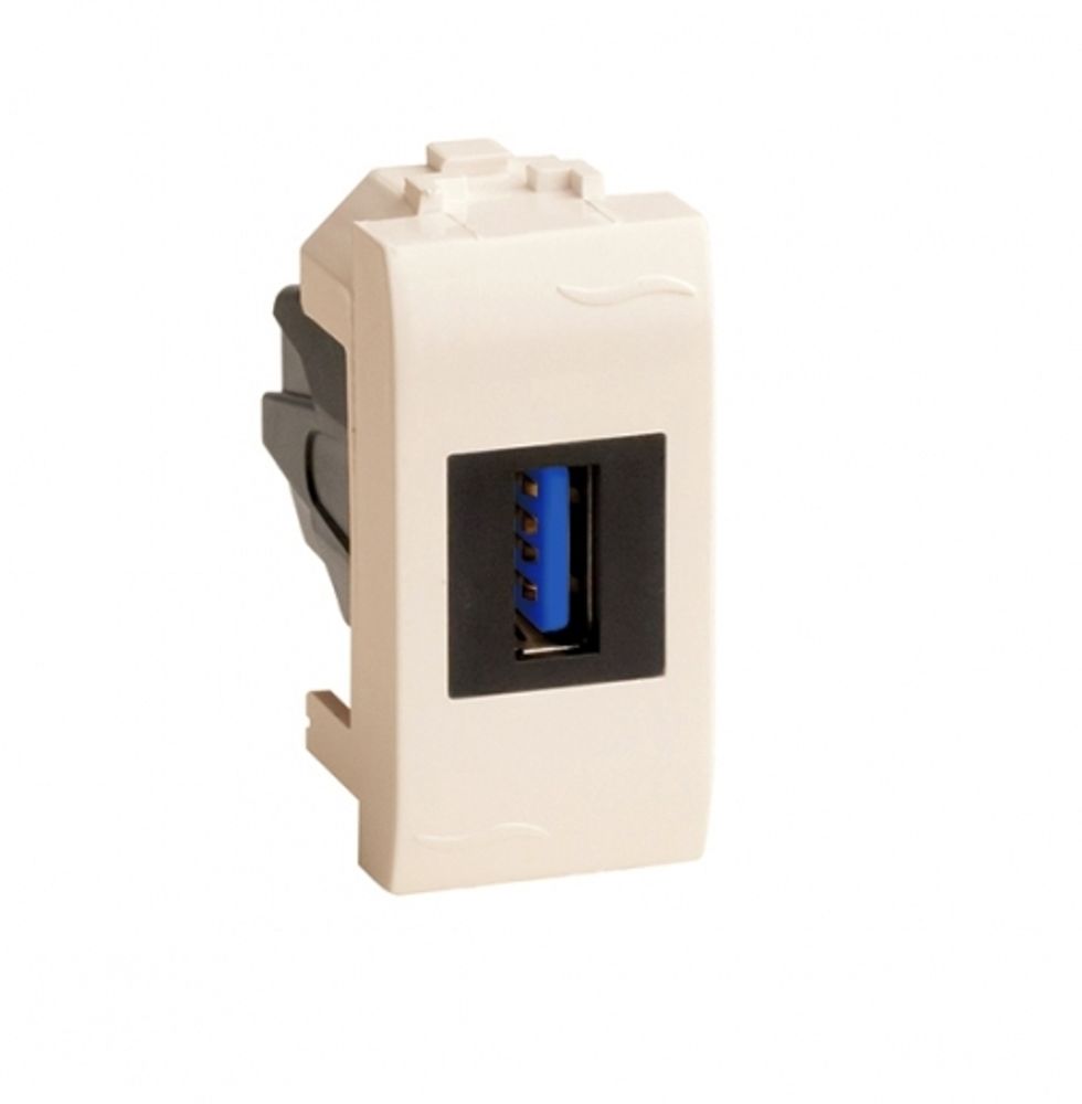 USB 3.0 розетка, Brava, сл кость, 1 мод.