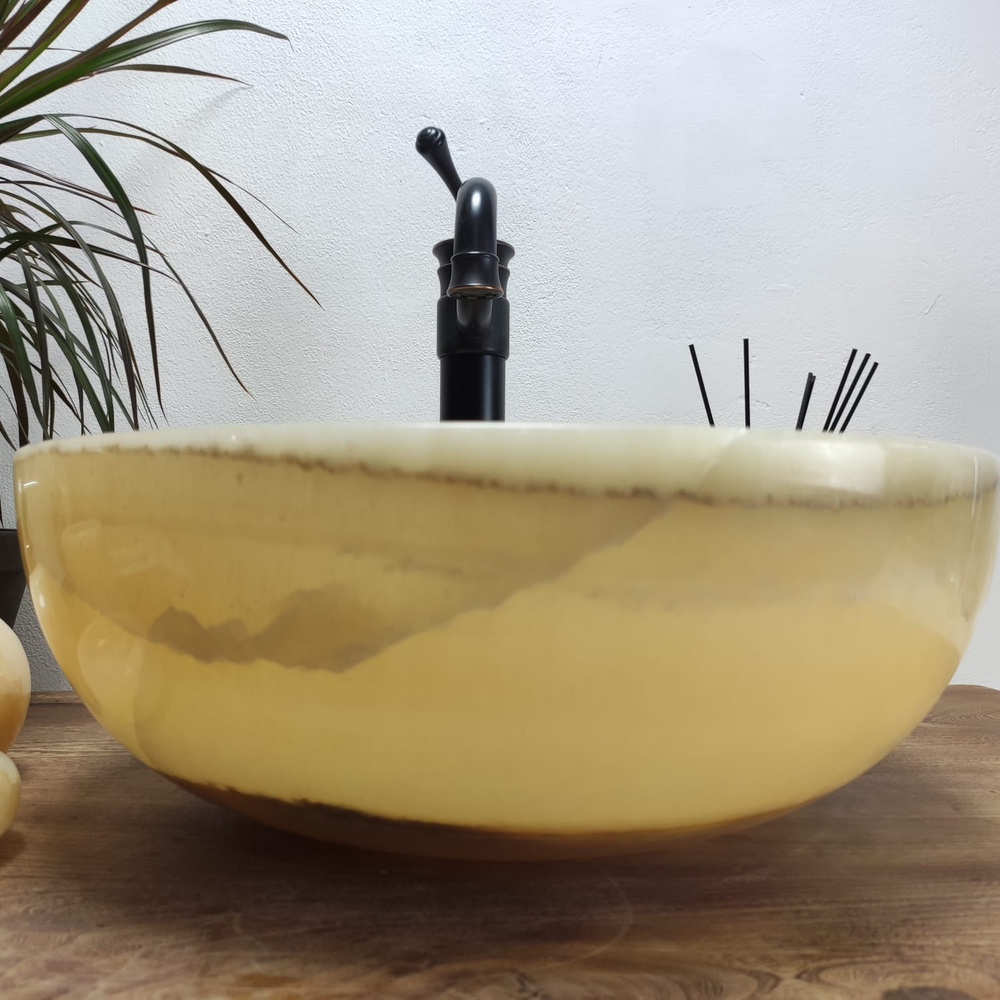 Раковина из оникса Bowl Yellow BO-60975 40x40x15 из натурального камня