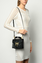 MINI LOVE BAG TOP HANDLE MONOGRAM – black