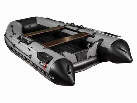 Лодка ПВХ X-River Agent 390 НДНД + усиленные баллоны, бело-серый/фурнитура серая