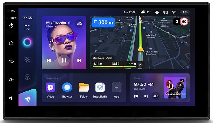 2DIN магнитола - Teyes CC3 дисплей 7" QLED на Android 10, Быстрая, CarPlay, 4G SIM-слот
