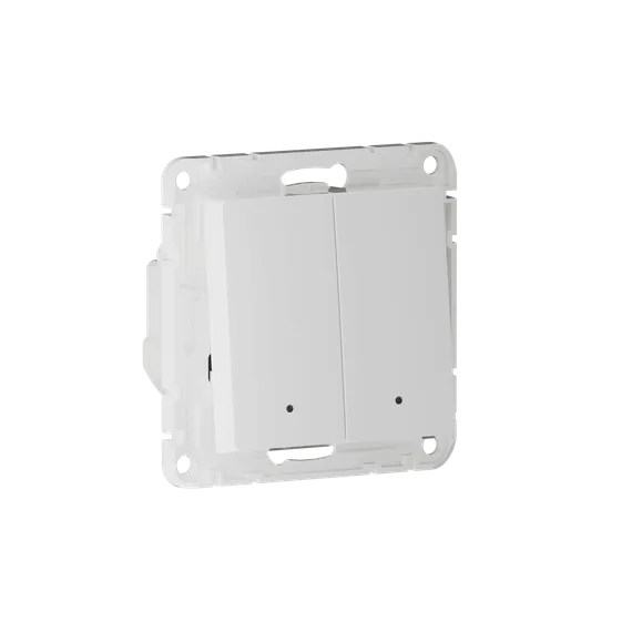 Выключатель двухклавишный с подсветкой с опц.нейтралью, L(N) Systeme Electric AtlasDesign Smart Белый ATN000117Z