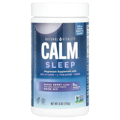 Natural Vitality, CALM®, Sleep, смесь для приготовления напитка с магнием, ягодный вкус, 170 г (6 унций)