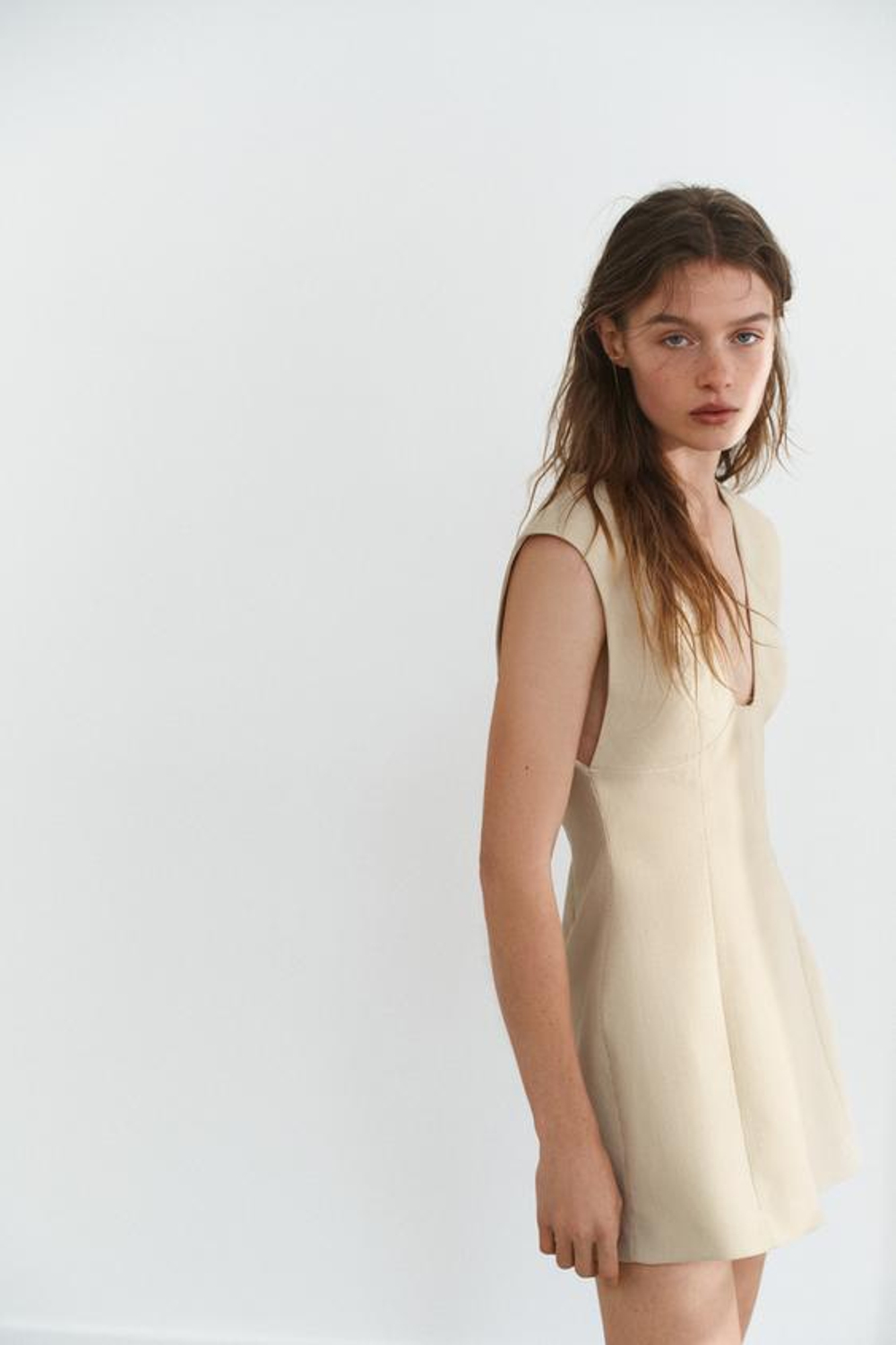 Короткое платье в полоску - ZARA