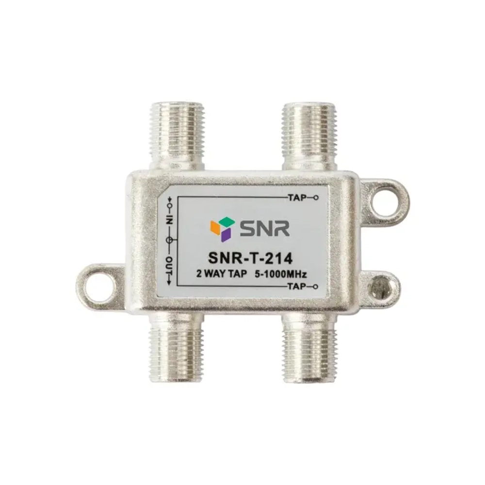 Ответвитель абонентский SNR-T-214 на 2 отвода, вносимое затухание IN-TAP 14dB.