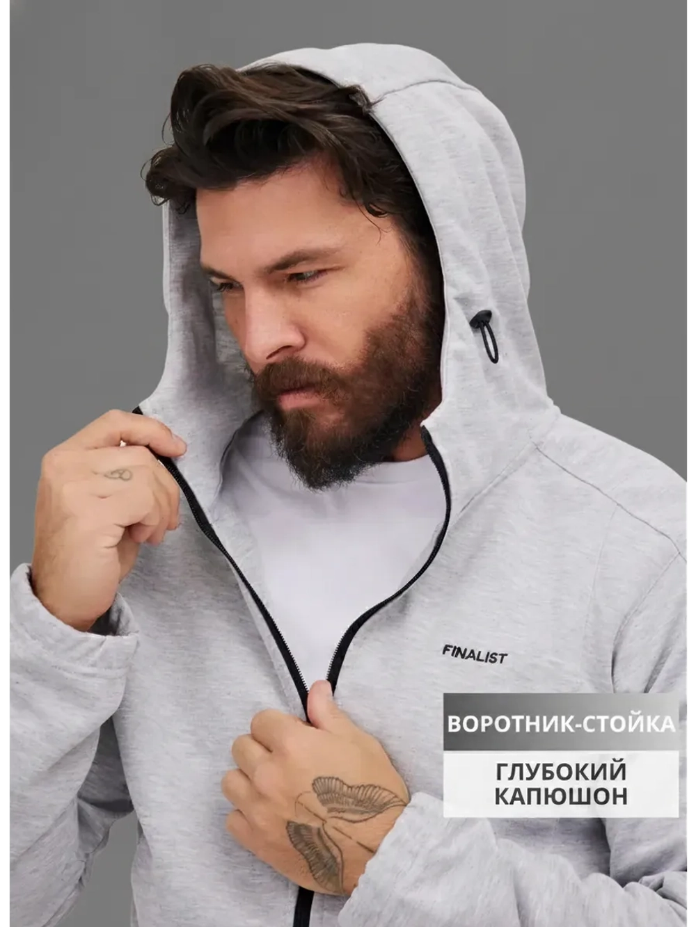 Спортивный костюм с прямыми брюками с капюшоном летний