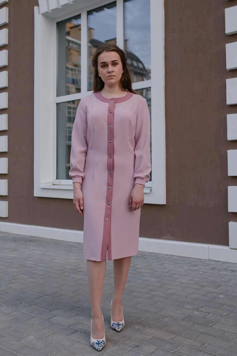 Офисное платье 2656АЕ, пастель #100П052656АЕ