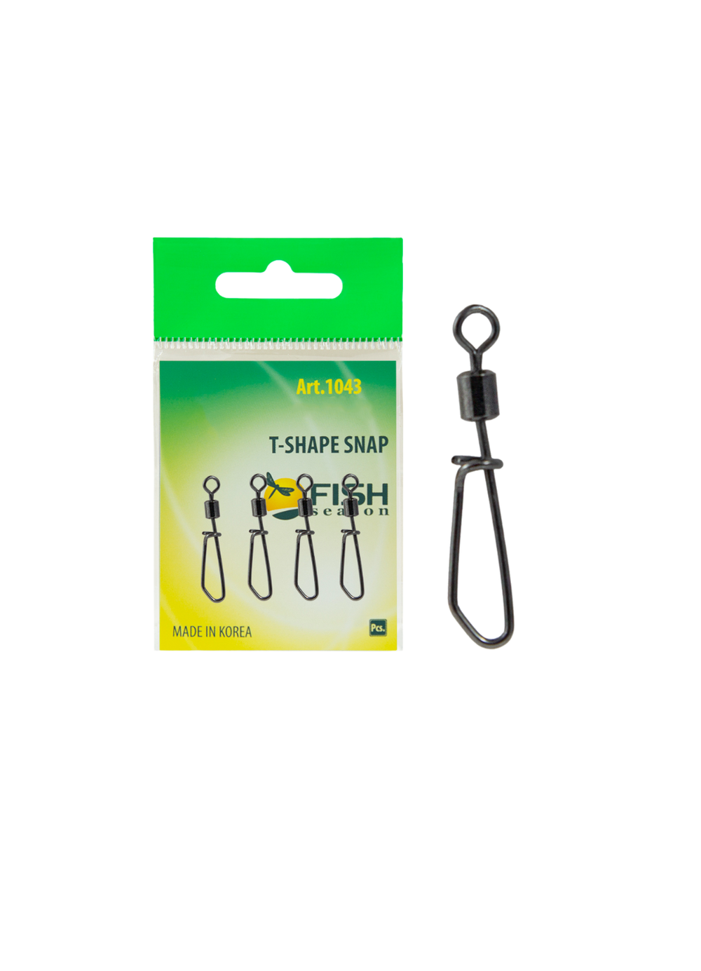 Вертлюжок рыболовный Fish Crystal с Т-образной застежкой T-SHAPE SNAP 1043 №8 (5 упаковок)