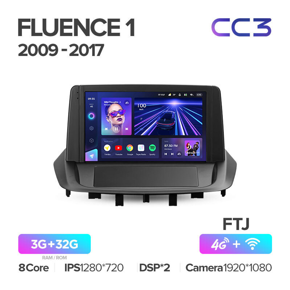 Teyes CC3 9"для Renault Fluence 1 2009-2017