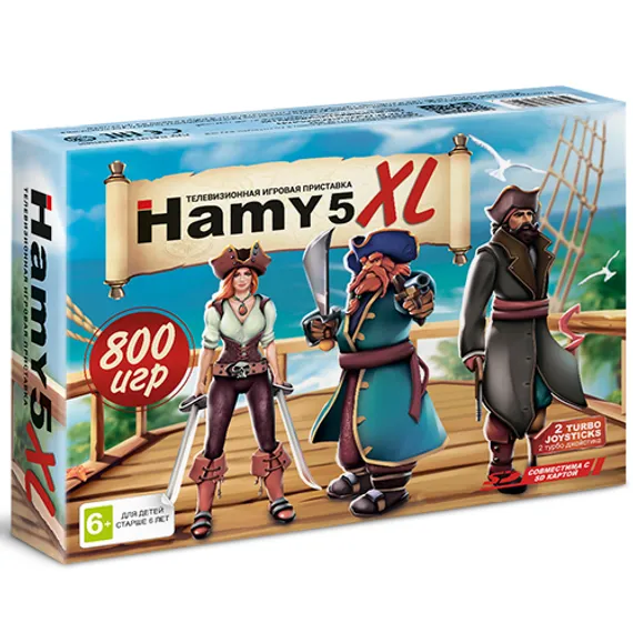 Игровая приставка 16bit - 8bit Hamy 5 XL AV+HDMI (800-in-1), коробка в стиле Пиратов
