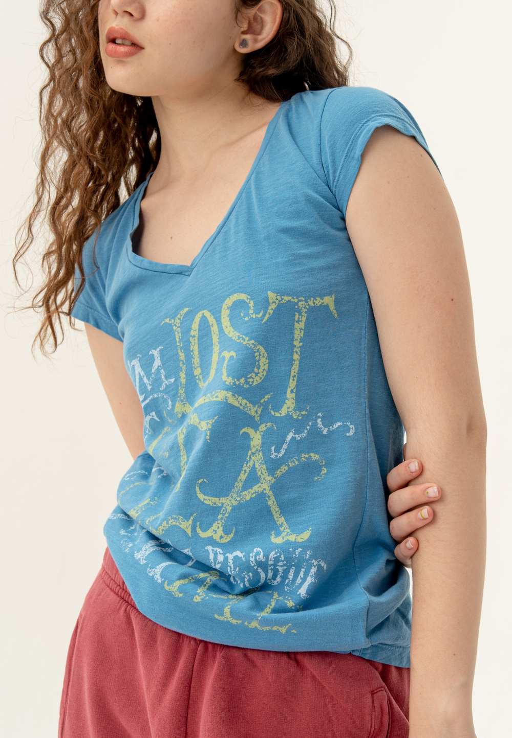 Футболка Bowery NYC Slub "Lost Of Sea" Vintage Blue