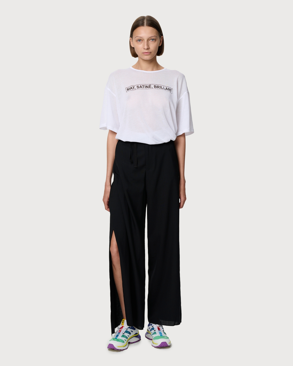 MM6 MAISON MARGIELA БРЮКИ ЖЕНСКИЕ ЧЕРНЫЕ С ЗАПАХОМ