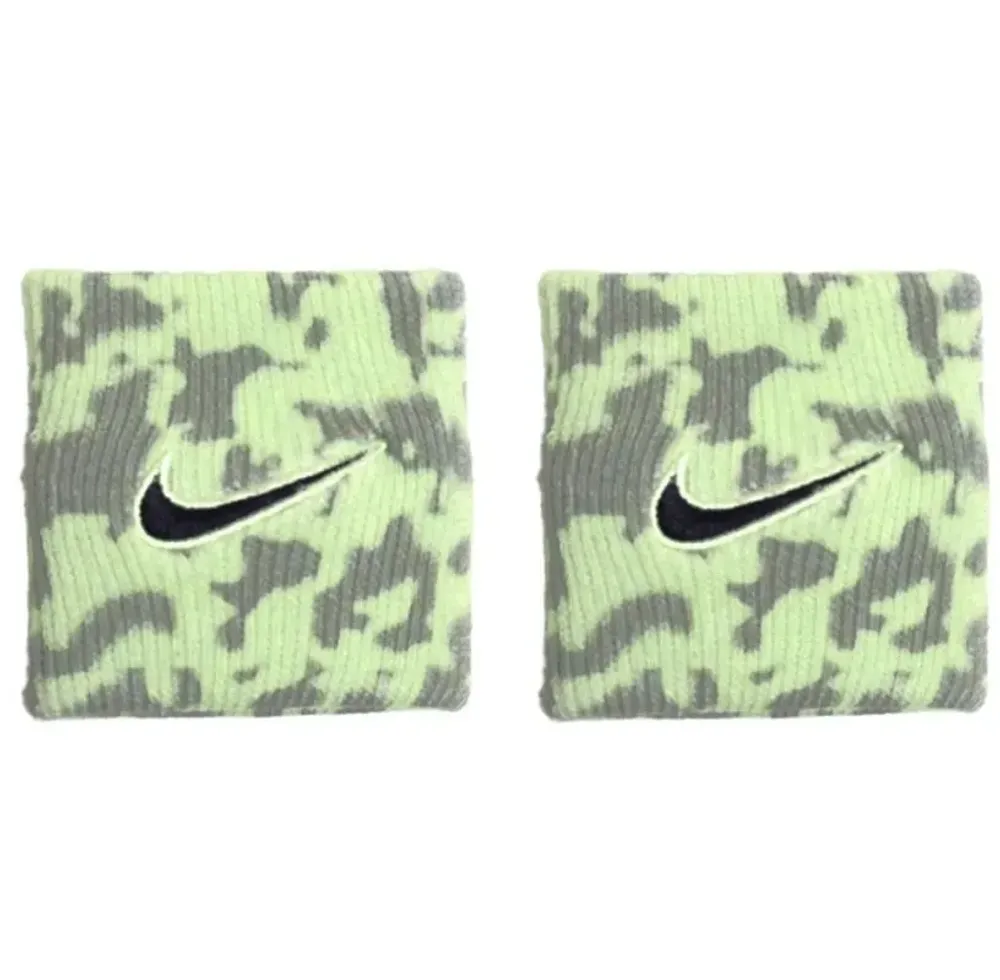 Напульсник теннисный Nike Swoosh Classic Printed 2P - lime/olive