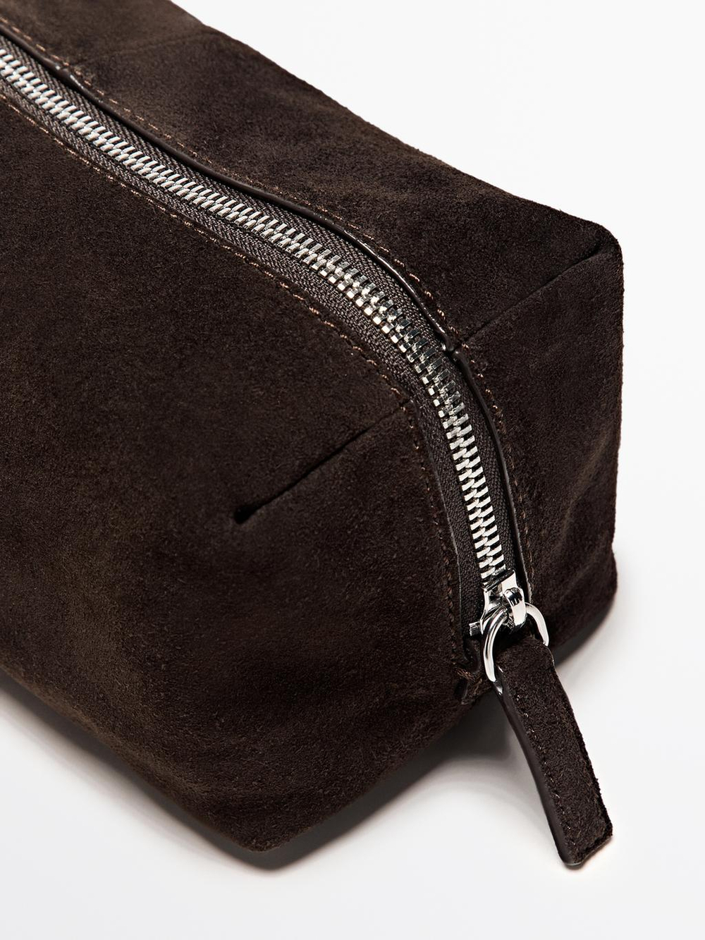 Massimo Dutti Несессер из кожи и замши, коричневый