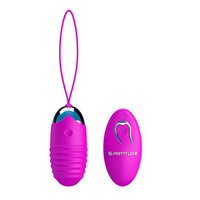 Лиловое ребристое виброяйцо с пультом ДУ Pretty Love Jessica BI-014362W-3