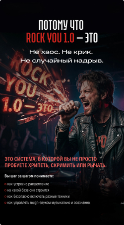 ROCK YOU 1.0 Интенсив по расщеплению, rock и extreme-вокалу СТАРТ 18 МАЯ!