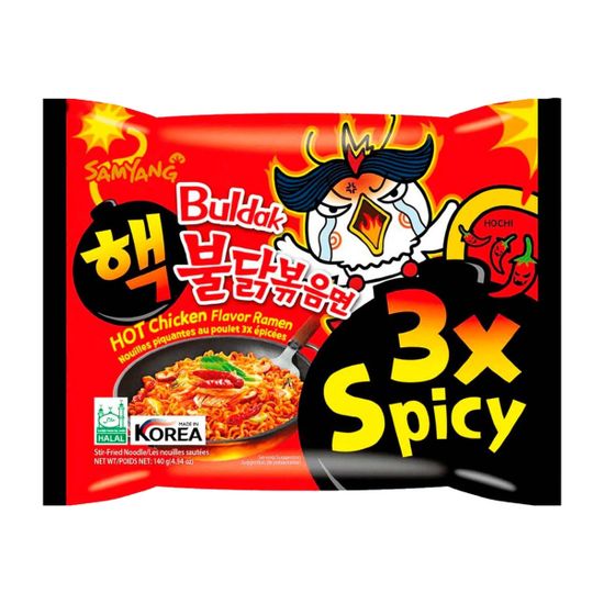 Лапша быстрого приготовления Samyang Buldak 3x Spicy Hot Chicken очень острая со вкусом курицы, 140 г (Корея) СКИДКА
