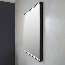 Зеркало с подсветкой AVS Лайн 75x90 см, антипар, черное матовое
