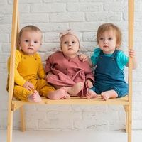 Комбинезон на лямках из фланели "Горчица" 0+