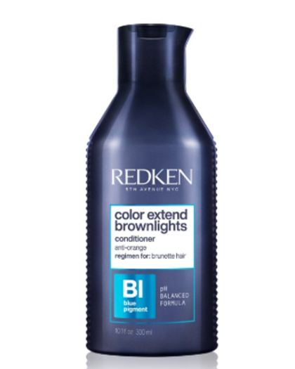 Кондиционер с синим пигментом для нейтрализации тёмных волос Redken color extend brownlights Conditioner NEW, 300 мл