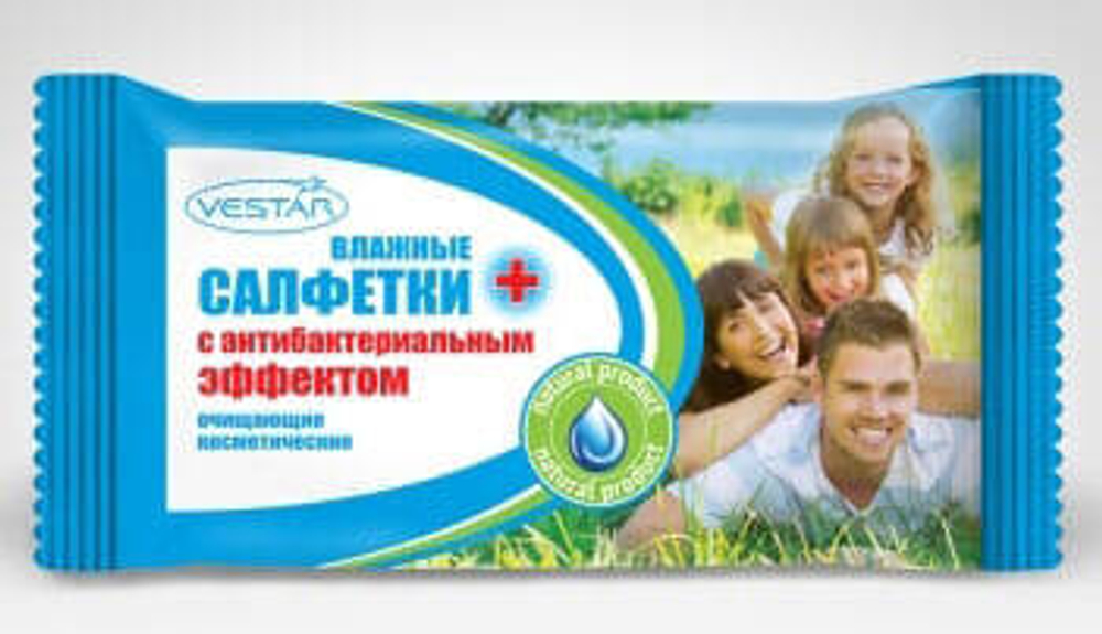Салфетки влажные Vestar Семейные антибактериальные 70 шт