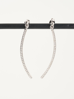 Серьги-подвески Тонкая линия с кристаллами Swarovski