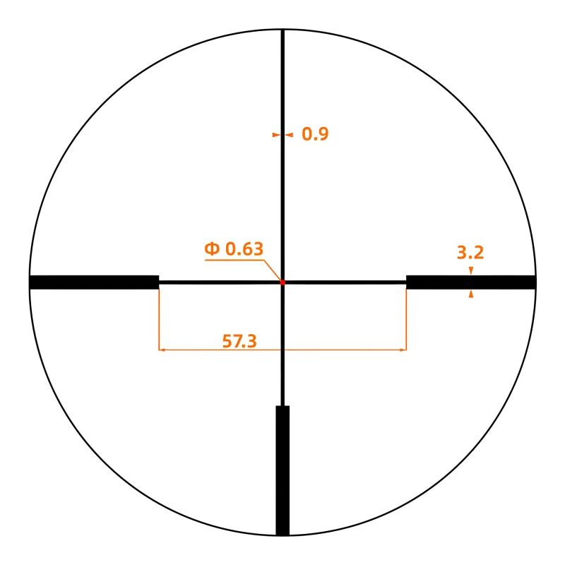 Прицел Vector Optics Continental x6 Fiber 2.5-15x56, SF, G4 Fiber - схема и размеры прицельной сетки