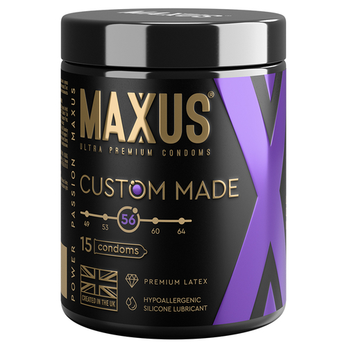 Премиальные увеличенные презервативы №15 в железном кейсе Maxus Custom Made 56 X-Edition 15шт