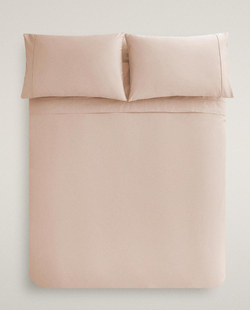 ZARA HOME (300 НИТЕЙ) ПОДОДЕЯЛЬНИК ИЗ ХЛОПКА ПЕРКАЛЬ, РОЗОВЫЙ