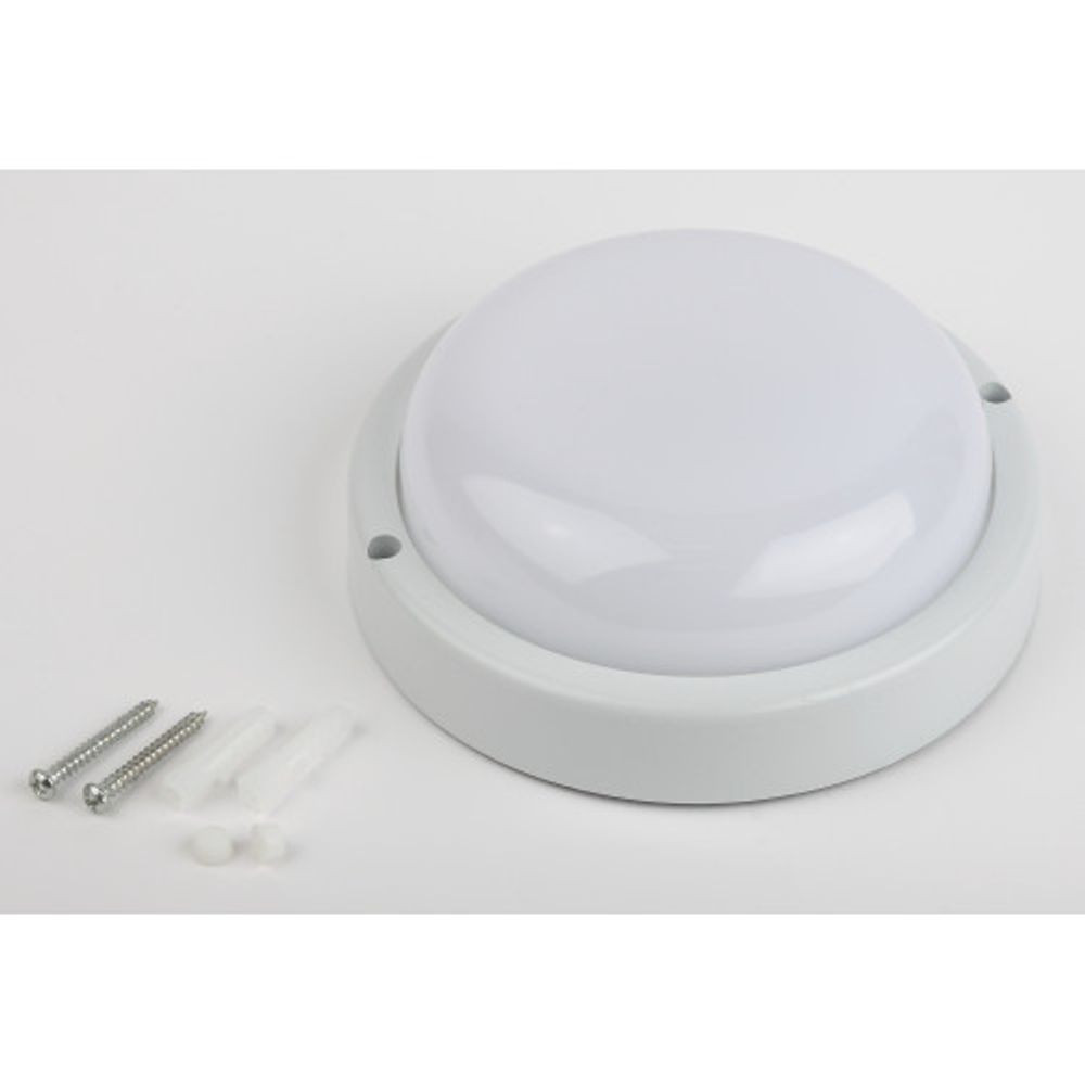 Светильник ЖКХ светодиодный ЭРА SPB-201-2-65K-012 IP65 12Вт 6500К D155 круглый с оптико-акустическим датчиком | Светильники для ЖКХ IP65