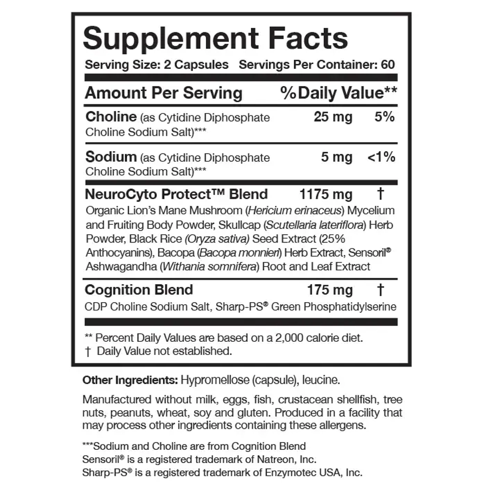 Researched Nutritionals BDNF Essentials neuroplasticity