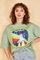 Qadın üçün geniş ölçülü açıq yaşıl t-shirt 10501025