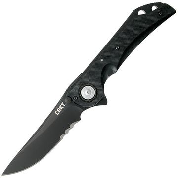 Складной нож "SEISMIC"скл.,ст.1.4116 Stainless Steel,кл.Black PVD Coating серейтор,рук.черн G-10,клипса c клинком из стали 1.4116, рукоять G10