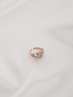 Кольцо Россыпь из белых камней-хамелеонов Swarovski