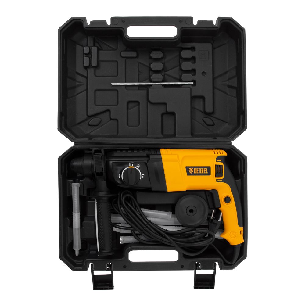 Перфоратор электрический RHH-800-26, SDS-plus, 800 Вт, 3 Дж, 3 плюс 1 реж. Denzel, 26607
