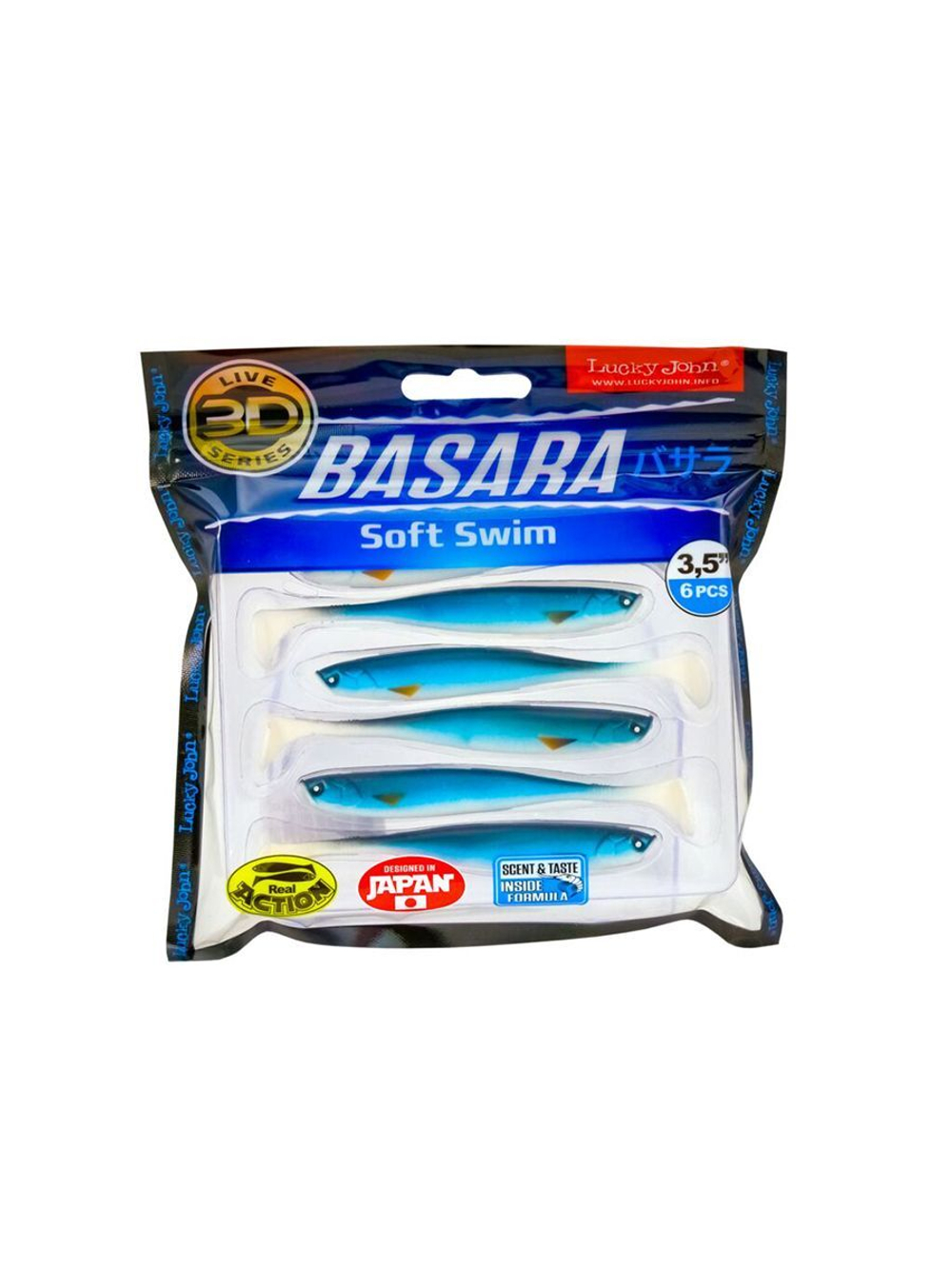 Виброхвосты LJ Pro Series 3D BASARA SOFT SWIM 08,89/PG13 6 шт. в упак.