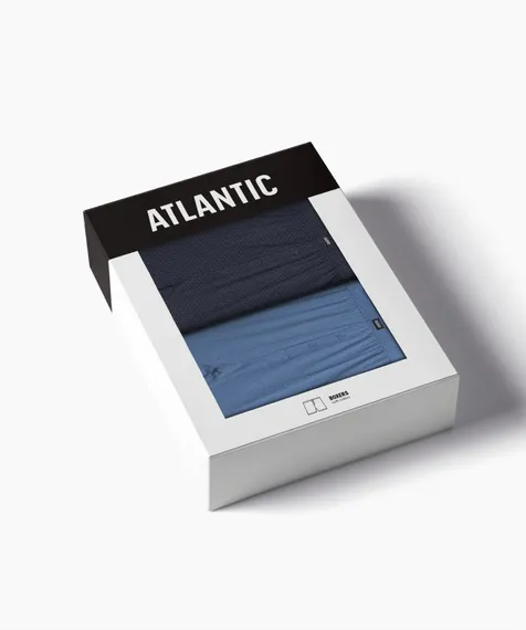 Трусы (2 шт) мужские семейные Atlantic 2MBX-073, хлопок, темно-синий + голубой