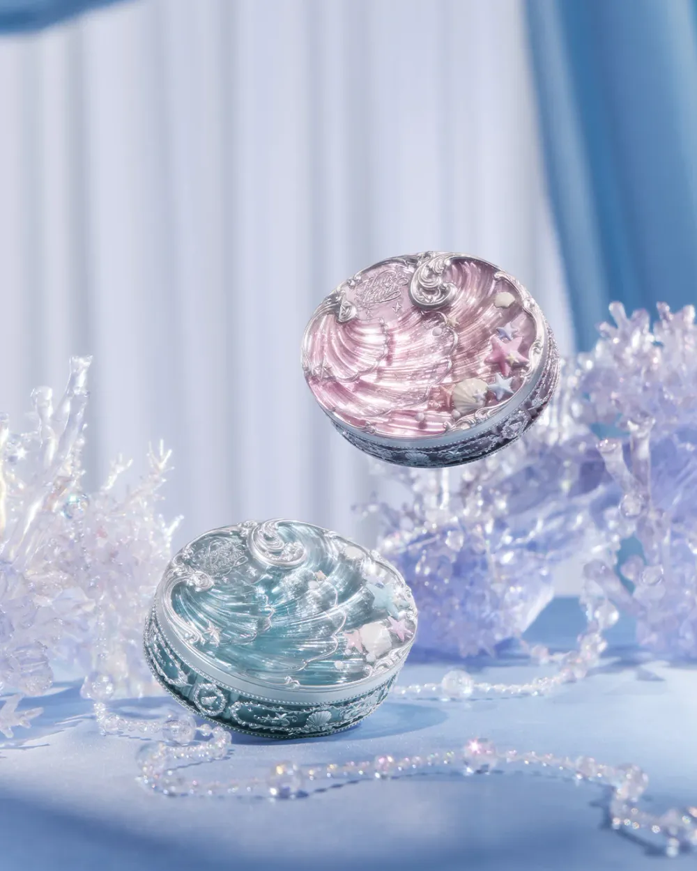 Запеченная пудра Flower Knows Shell's Jewel Collection Baked Podwer - 01 Cloudy Blue