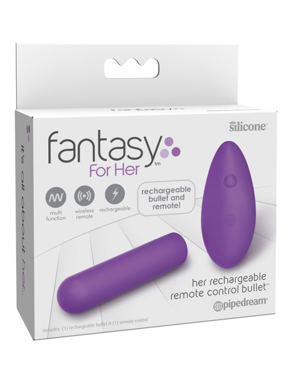 4946-12 PD / Мощная вибропуля с пультом ДУ Fantasy For Her Her Rechargeable Remote Control Bullet