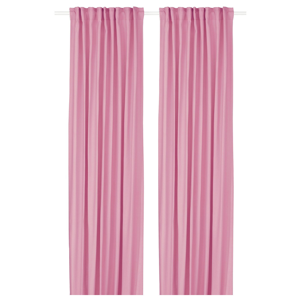 IKEA GINSTMOTT  (ИКЕА ГИНСТМОТТ)  -  Штора, 2 шт - розовый/на ленте 145x300 см
