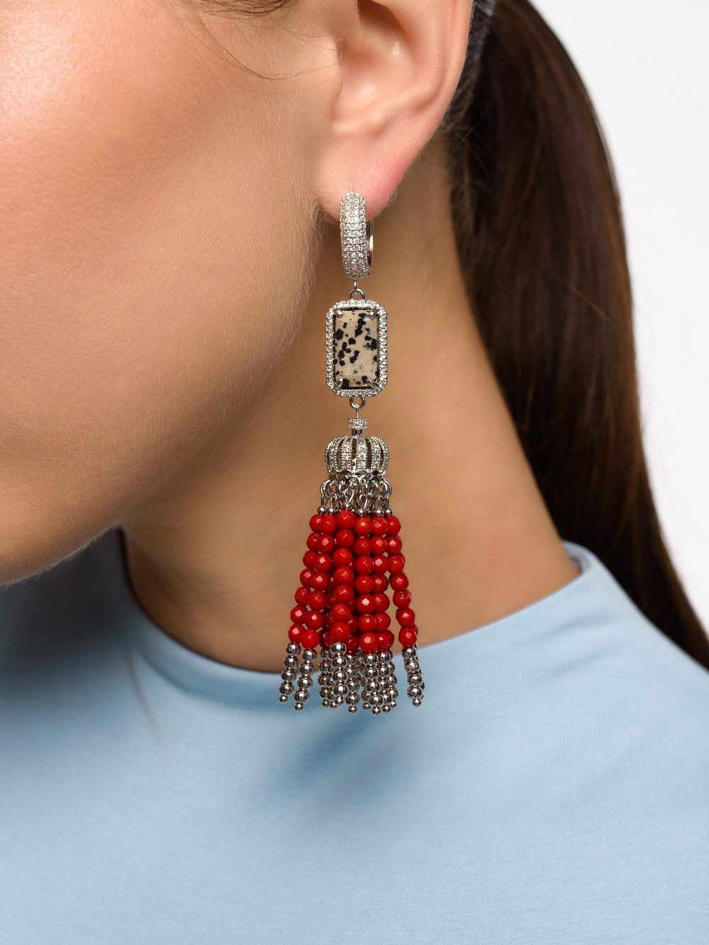 Серьги из коралла