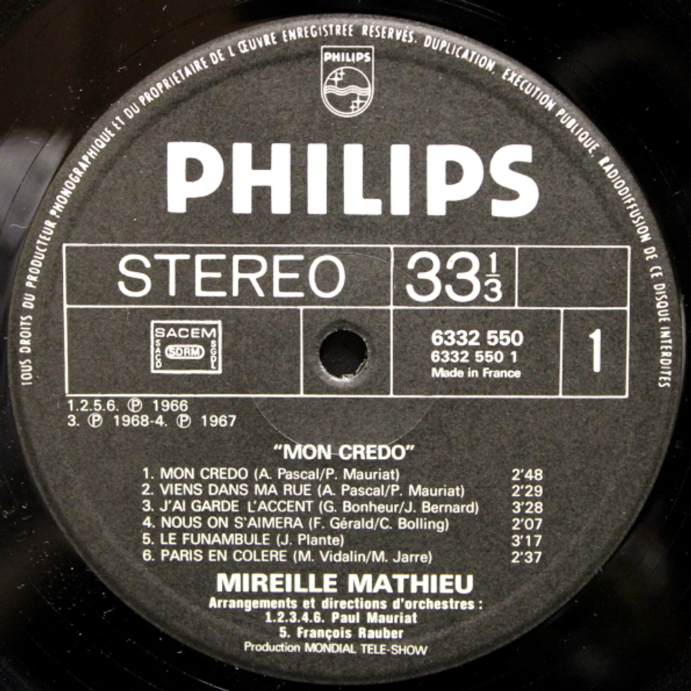Mireille Mathieu / Mon Credo (LP)